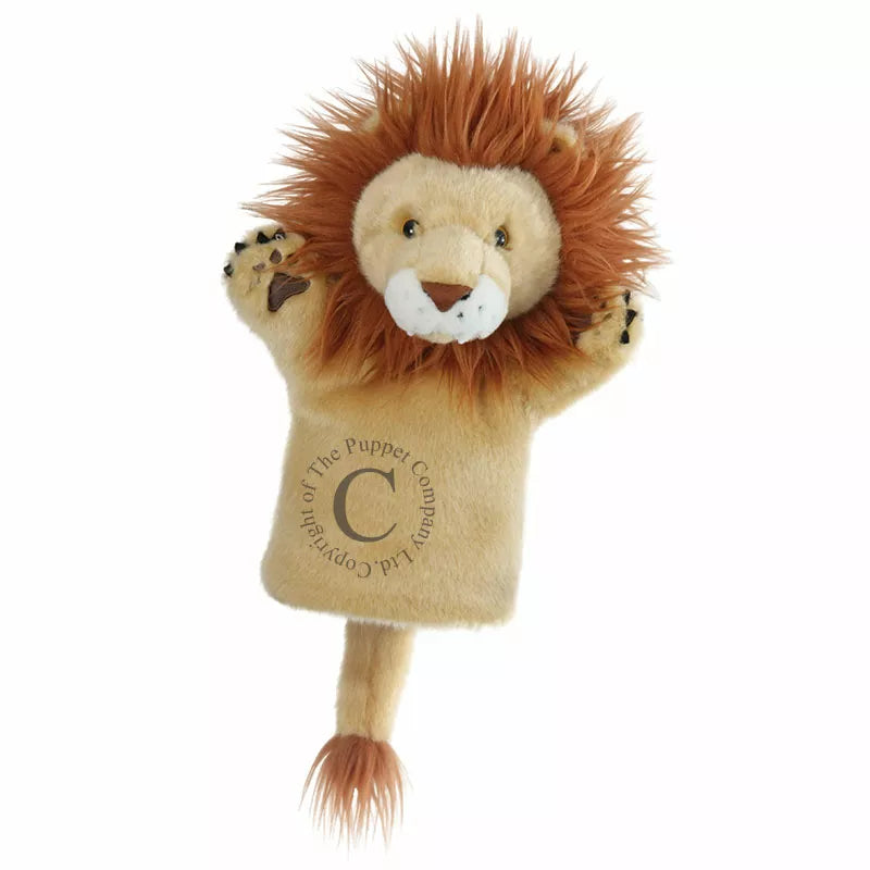 A fun and educational kids' puppet show featuring The Puppet Company CarPets Lion with the letter c on it.