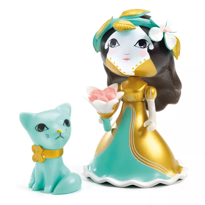 A puppet show figurine of Djeco Arty Toys Eva & Zecat placed together for kids.