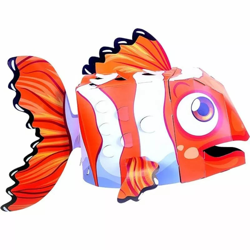 A Fiesta Crafts 3D Mask Clownfish is shown on a white background in an arts & crafts project.