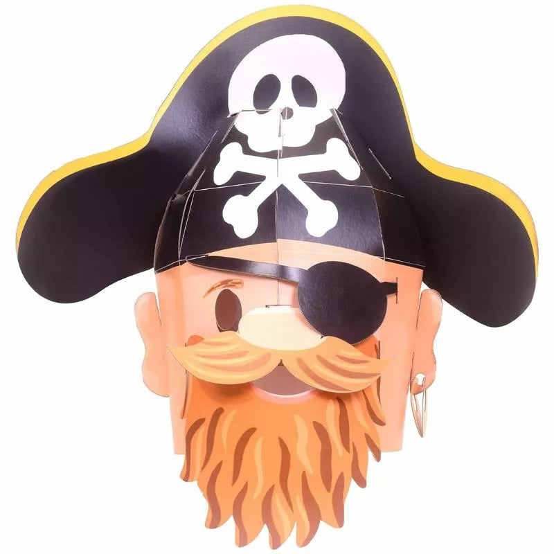 A Fiesta Crafts 3D Mask Pirate with a beard and eyeglasses, perfect for arts & crafts enthusiasts.