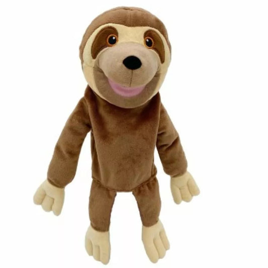 A Fiesta Crafts Sloth Hand Puppet on a white background.