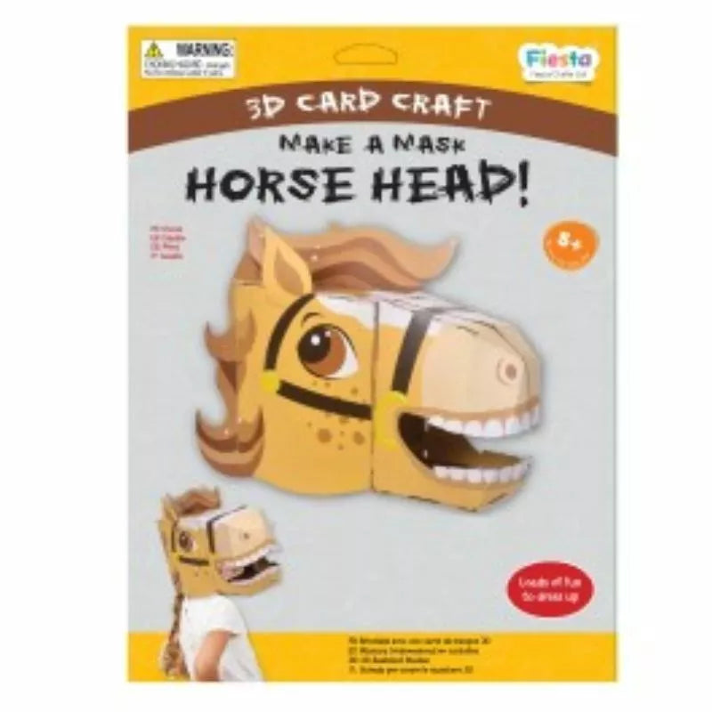 Kids can create a 3D horse mask craft to make their own puppet show.