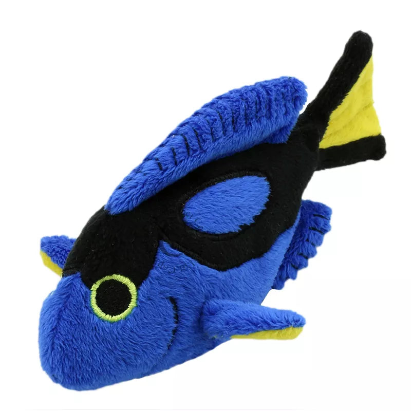 The kids' Puppet Company Blue Tang finger puppet showcased on a white background.