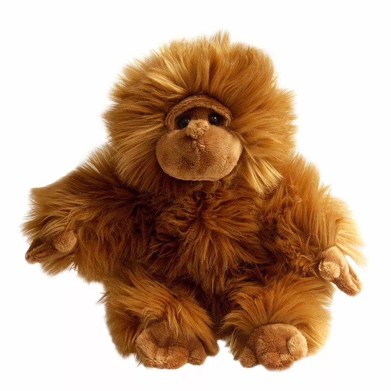 The Puppet Company Full-bodied Hand Puppet Orangutan is sitting on a white background.