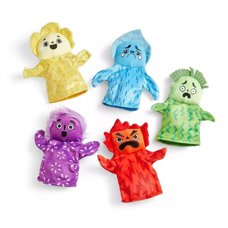 A set of six Learning Resources Feelings Family™ Hand Puppets.