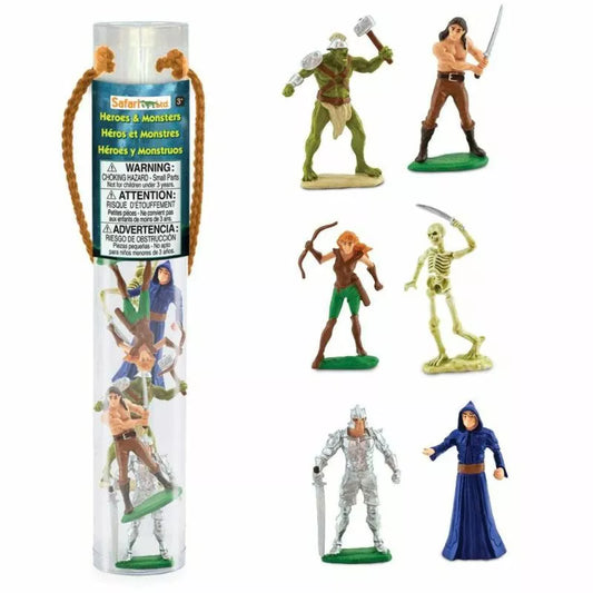 A group of TOOBS® Figurines Heroes & Monsters in a tube.