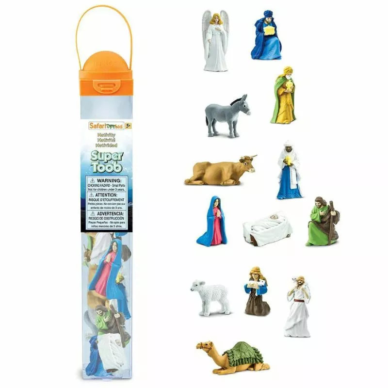 TOOBS® Figurines Nativity set with a tube.
