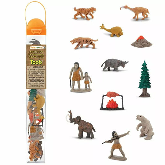 A set of TOOBS® Figurines Prehistoric Life in a plastic tube.