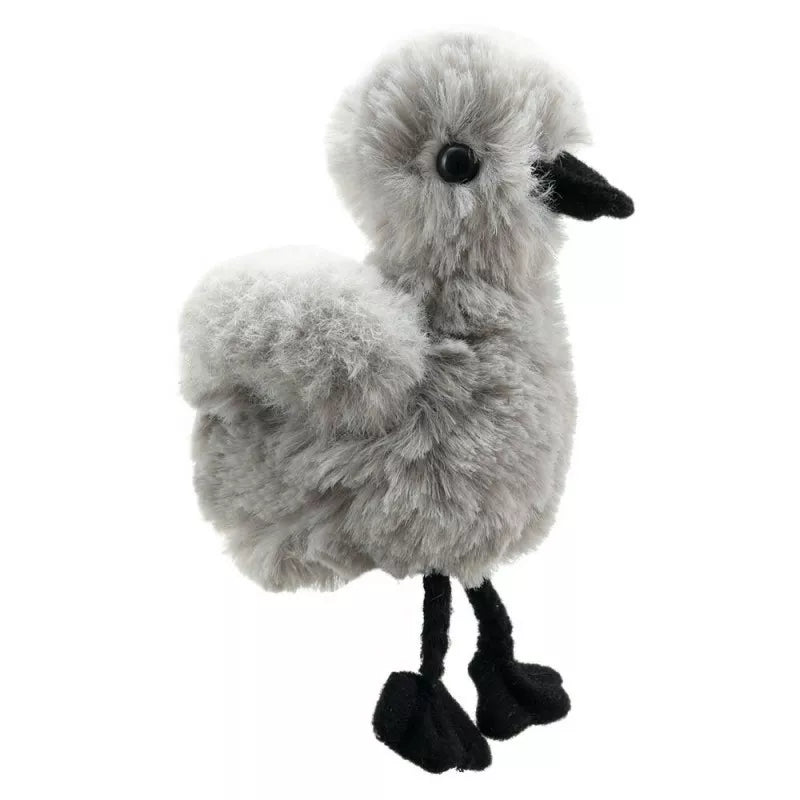 A cute The Puppet Company Flamingo Chick Finger Puppet for kids to use in puppet shows.