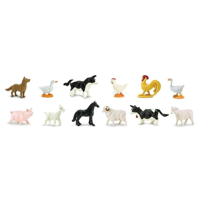 A group of puppet TOOBS® Figurines Farm on a white background, perfect for kids entertainment.