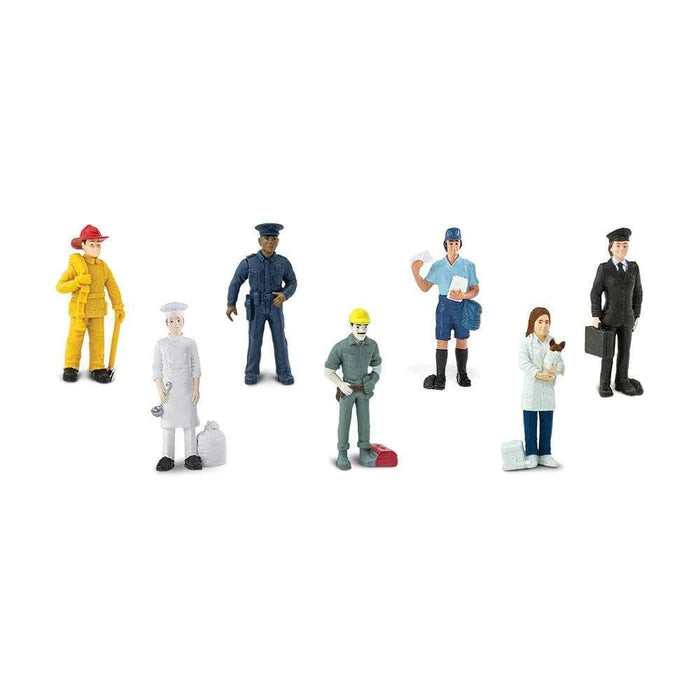 A group of Figurines People at Work, perfect for a puppet show and entertainment for kids.