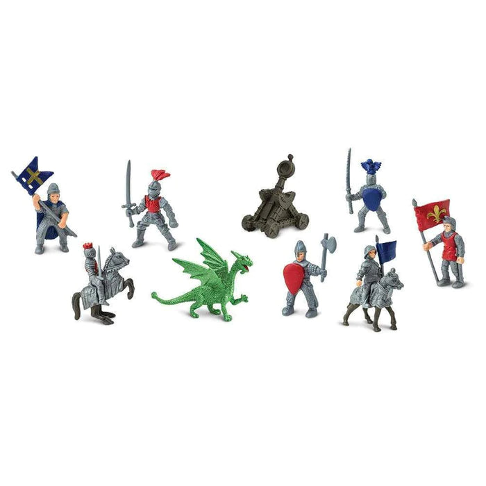 A puppet show featuring Tooobs® Figurines Knights & Dragons for kids.